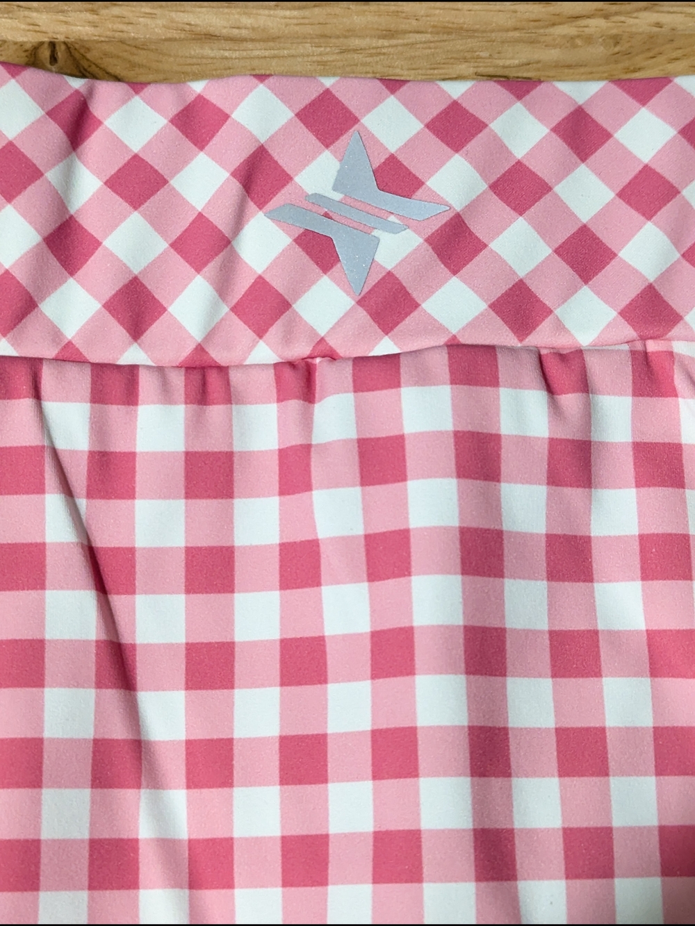 Tuckernuck Karrie Golf Skirt Medium Pink Gingham 16” Preppy Stretch Skort NWT - Picture 10 of 14